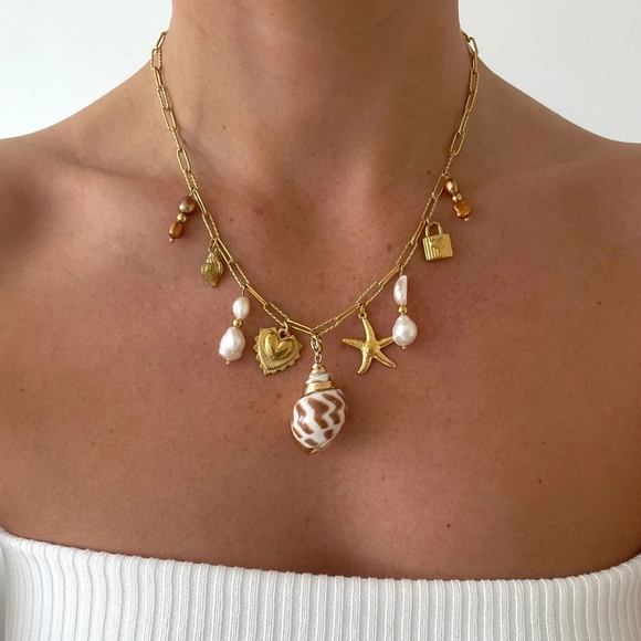 Nwt Non Tarnish Charm Necklace - Picture 1 of 4
